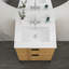 Plateau de meuble-lavabo simple blanc 24 po x 18 po avec 3 trous de robinet et trop-plein (lavabo seulement)