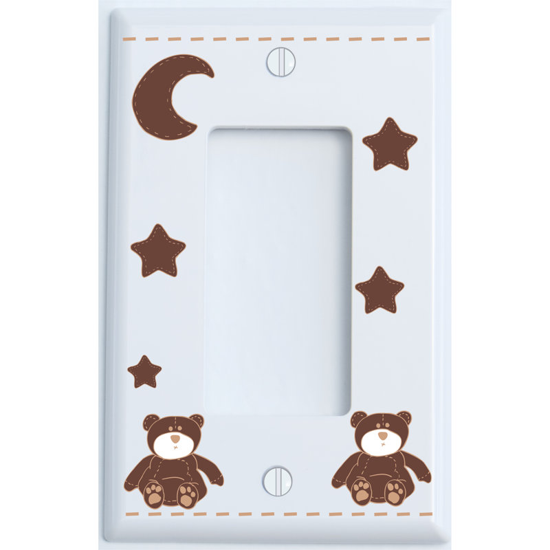 Plaque murale à bascule Teddy Bear, Brun / blanc