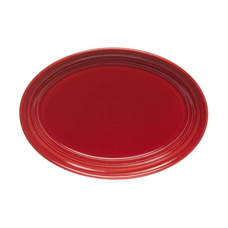 Plat de service ovale Fiesta Serveware, Rouge écarlate,  H 1,25 po x l 6,75 po x L 9,63 po