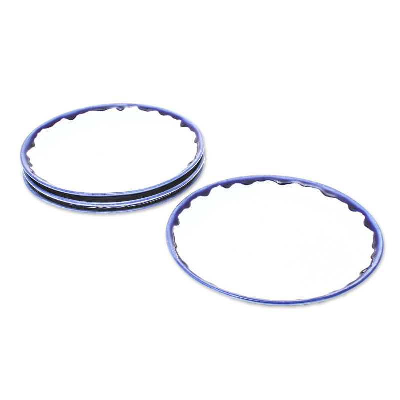 Assiette plate en porcelaine tendre 10 "Aftab Wave Edge