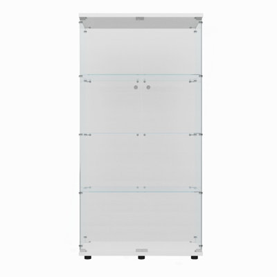 Tempered Glass Display Cabinet,Wine Cabinet,Storage Cabinet,File Cabinet,With A Variety Of Colors Of Pat Lights,Door Locks,Adjustable Floor Feet Suitable For Uneven Ground,Can Be Placed Anywhere