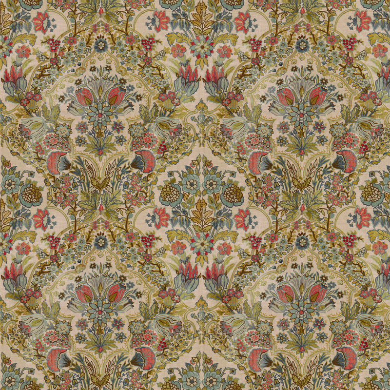 Anniversary Tetbury Fabric, Rose/Aqua
