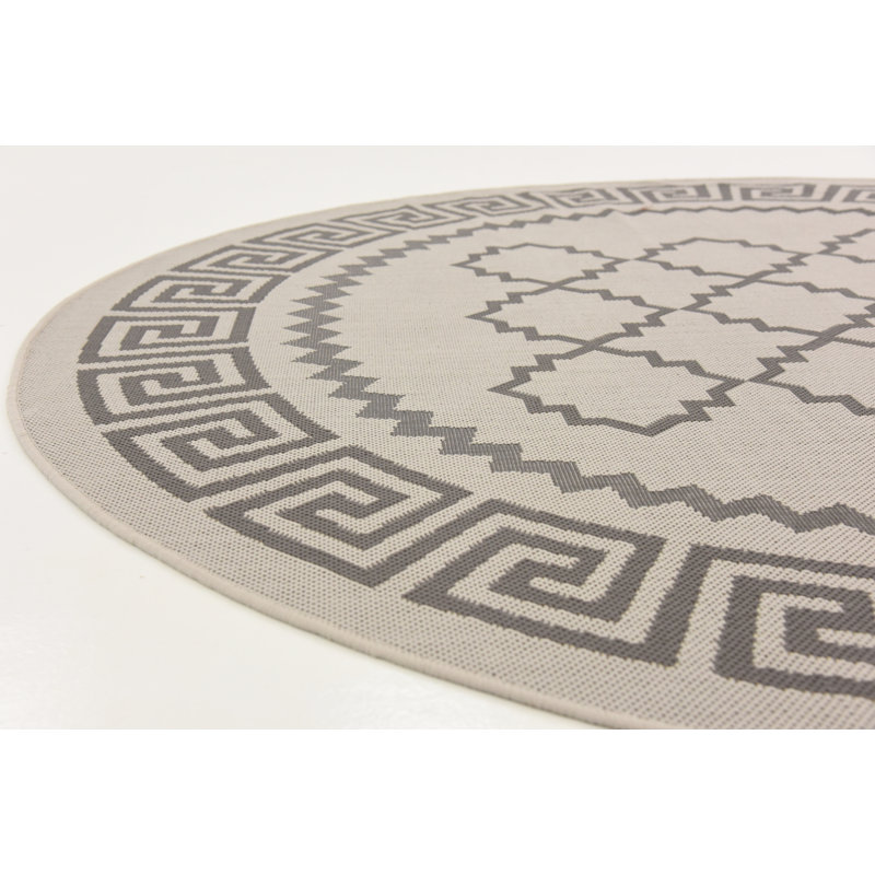 Hancock Geometric Indoor / Outdoor Rug, Round 6'1"