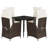 Vidaxl Patio Dining Set With Cushions Poly Rattan, Square Table-124241357-124241361-124241369