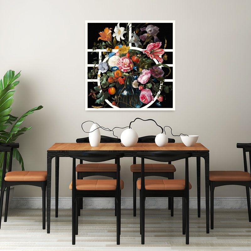 Art contemporain Art floral contemporain, H 32 po x l 32 po
