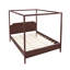 Structure de lit à baldaquin grand lit en bois massif avec tête de lit et pieds de soutien, mobilier de chambre à coucher moderne, noyer-849481056-849481058