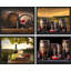«Red Wine With Flasks», raisins rouges et tonneaux, boissons, cocktails, gros plan, impression encadrée sur papier, 4 pièces-97782236-97782237