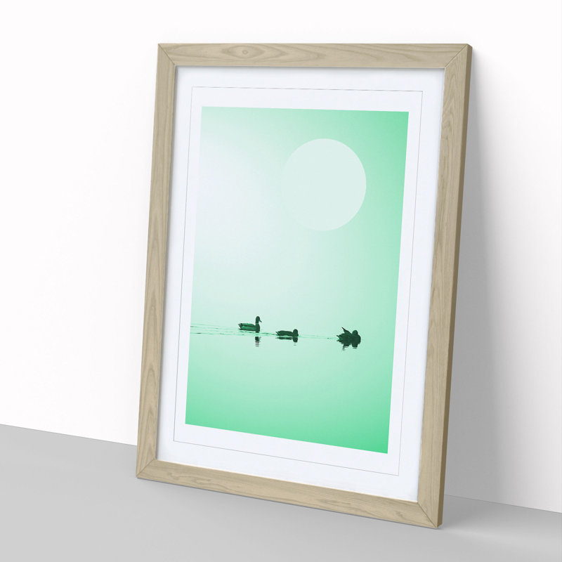Serene Green - Picture Frame Graphic Art, Oak, 65cm H x 48cm W x 2cm D