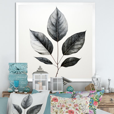 Contour de feuille d'onyx noir sur toile