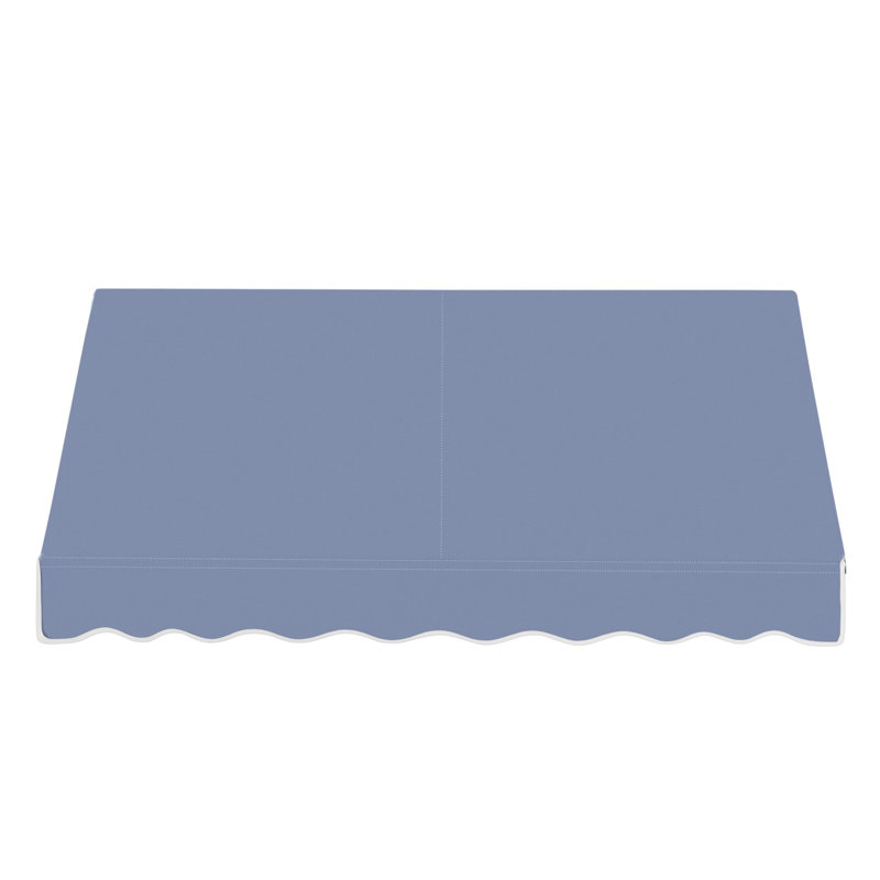 Auvent fixe en tissu acrylique rétro Awntech Dallas, H 31 po x l 64,5 po x P 24 po, Bleu cendré