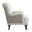Chaise de luxe beige avec garniture cloutée, rembourrage en mousse et fabrication en contreplaqué de bois massif avec coussins de dossier et de siège attachés