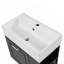 Meuble-lavabo flottant mural de 21,8 po avec lavabo, grand tiroir, tablette réglable et système de fermeture en douceur noir-116452195