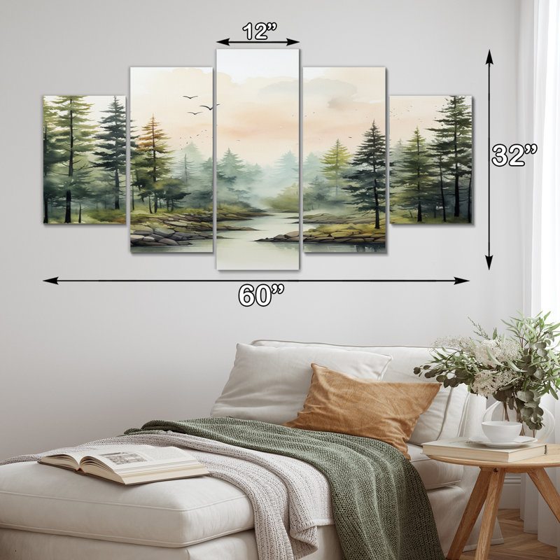 Art mural sur toile, 5 panneaux