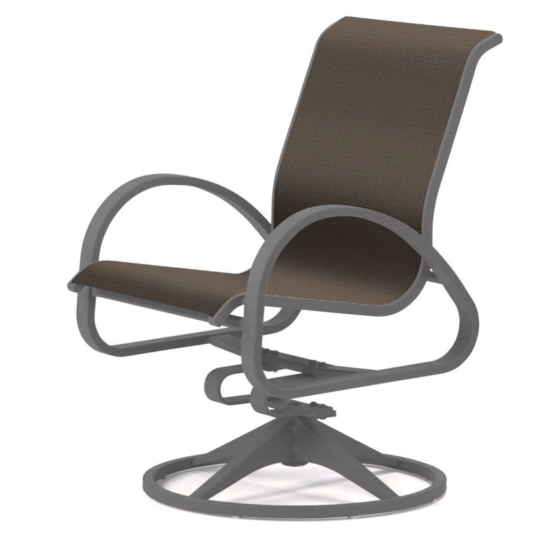Aruba 1 Outdoor Dining Armchair, Textured Desert, Brown Sunbrella® Tweed