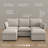 Stedman Modular 3-Seater Double Ottoman Chaise Sectional, Living Room Furniture-124238962