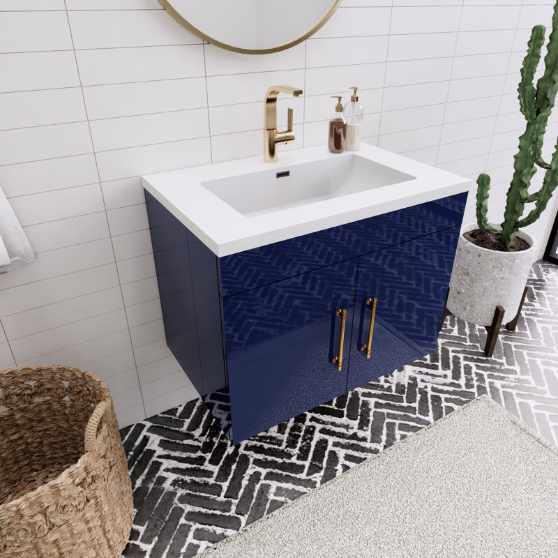 Ensemble de meuble-lavabo simple 30 po Topi, Bleu nuit
