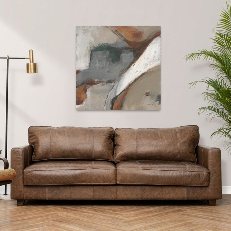 Contemporary Transcend II avec art abstrait noir, H 36 po x l 36 po