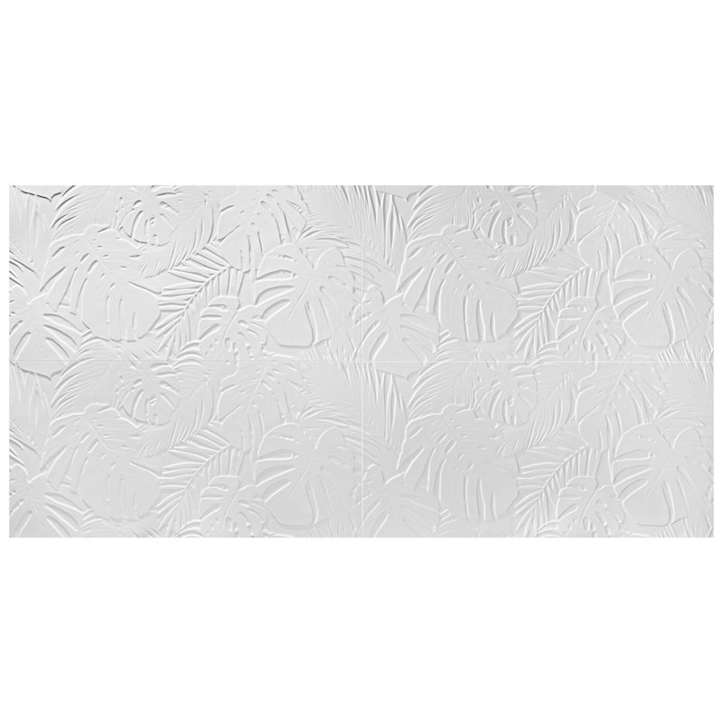 Botanic 24x48 Textured Matte Ceramic Tile, White