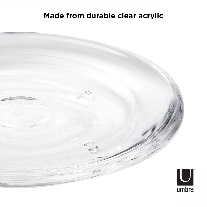 Clear Round Acrylic Soap Dish with Wave Design