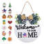 12 in. x 12 in. Seasonal Interchangeable Welcome Decor by Wooden Wall Art (White)