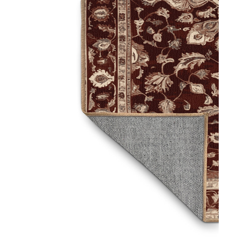 Machine Washable Persian Brown Area Rug, Square 7'