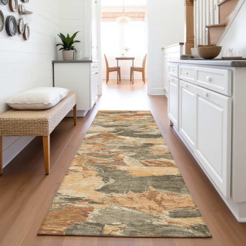 Premium Machine Washable Kumbhar AMF1344 Abstract Rug, Runner 2'3" x 7'6"