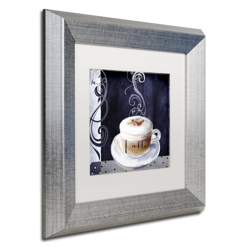«Cafe Blue II» par Jadaya, impression encadrée, H 11 po x l 14 po x P 0,5 po, Blanc