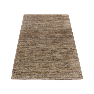 Tapis uni uni en soie noué à la main 2 pi 0 po x 3 pi 0 po Cashmere