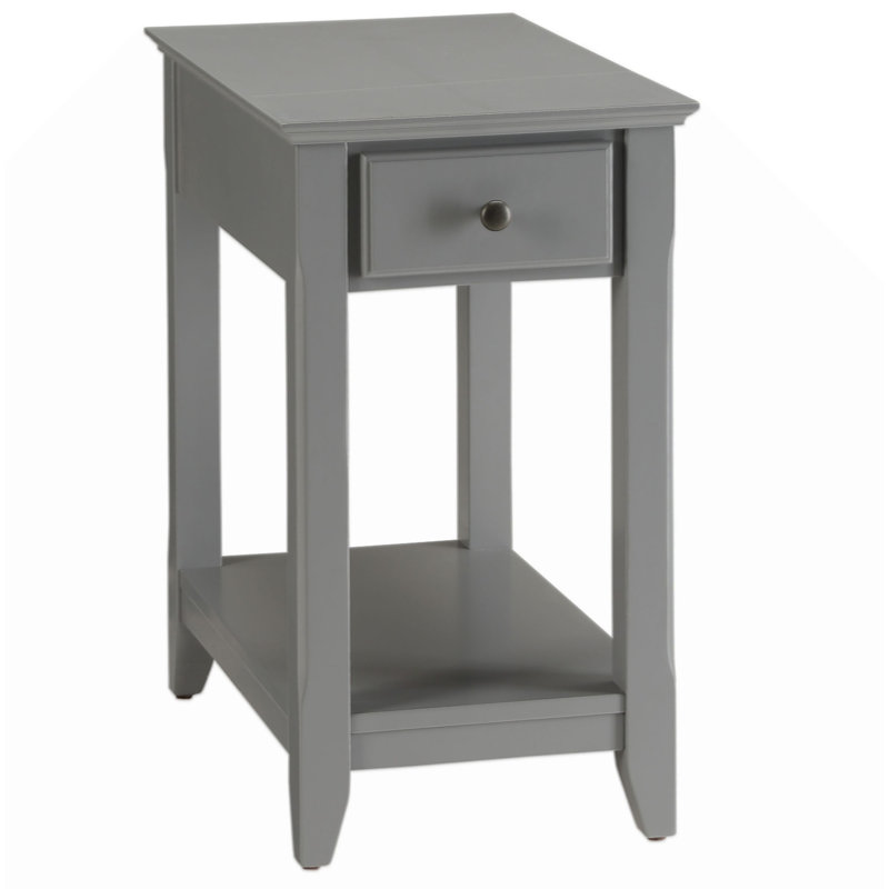 Noralie Rectangular 1-Drawer Accent Table, Gray