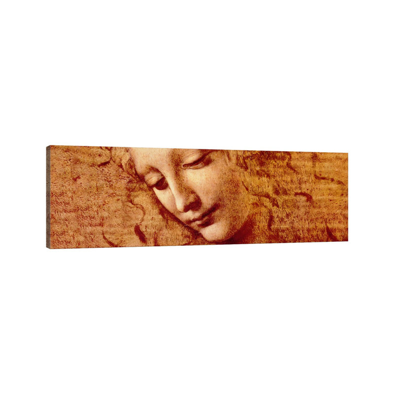 Female Head by Leonardo Da Vinci - Wrapped Canvas Panoramic Painting, 30.48 cm H x 91.44 cm W x 1.91 cm D
