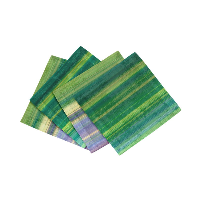 Serviette de table en satin de coton dégradé, Vert
