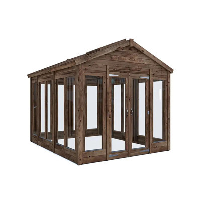 Dunster House Growzilla Wooden Greenhouse W2.4m x D3.6m / W8' x D12' with 4mm Glass and Automatic Vent Opener