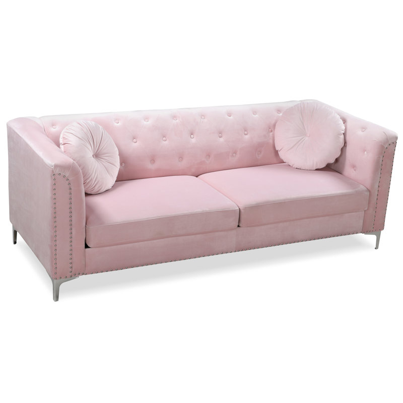 Soho Upholstered 83'' Sofa, Pink