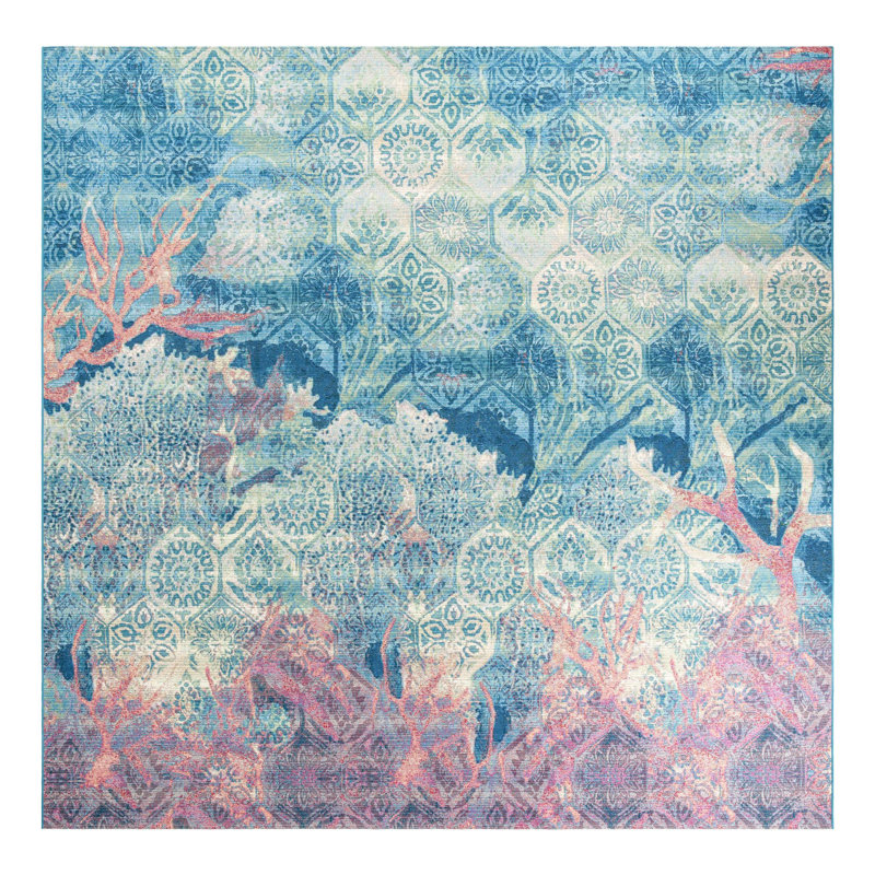 Multi_Unique Loom Edgartown Outdoor Modern Rug, Square 7'10"
