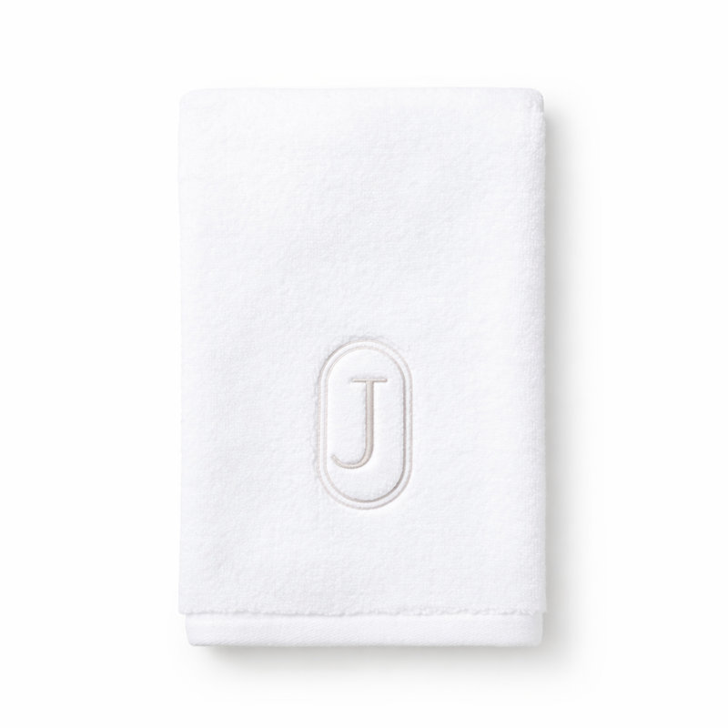 Monogram Embroidered Fingertip Towel, J