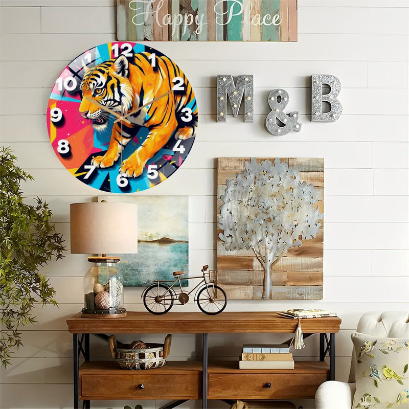 Horloge murale Vibrant Tiger
