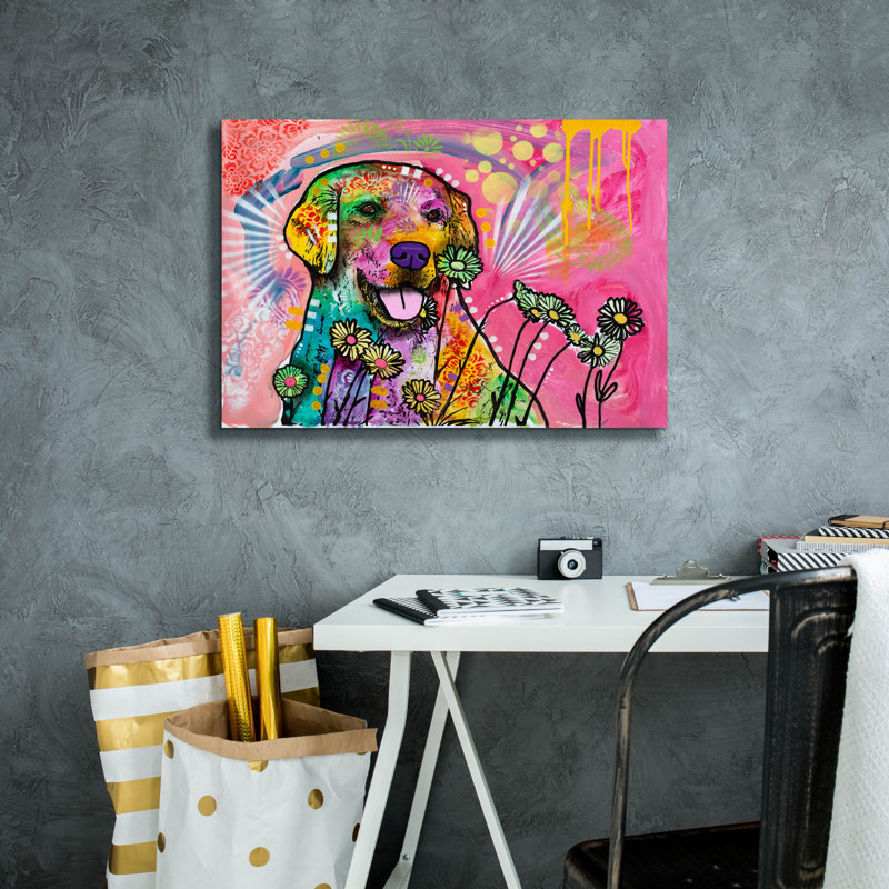 Epic Graffiti 'Daisy Daisy'  by Dean Russo Canvas Wall Art, 26" x 18", 18" H x 26" W