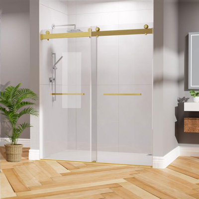 Frameless Shower Door , 60" W X76" H Double Sliding Shower Door