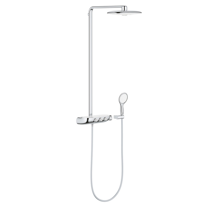 GROHE RAINSHOWER SmartControl DUO 360 HP Rear Fed Exposed Chrome Thermostatic Shower System