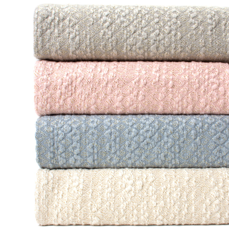 Ivory Hand Woven Machine Washable Throw Blanket