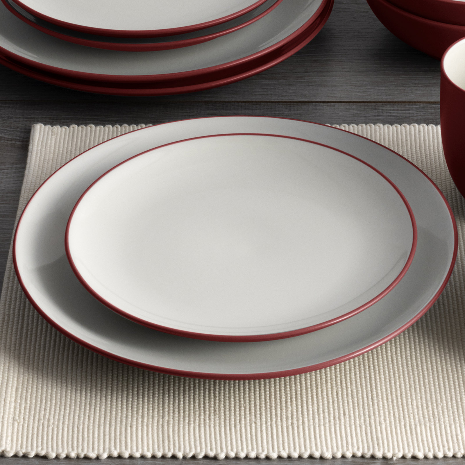 Colorwave Stoneware Dinnerware Set - Service for 1, Raspberry