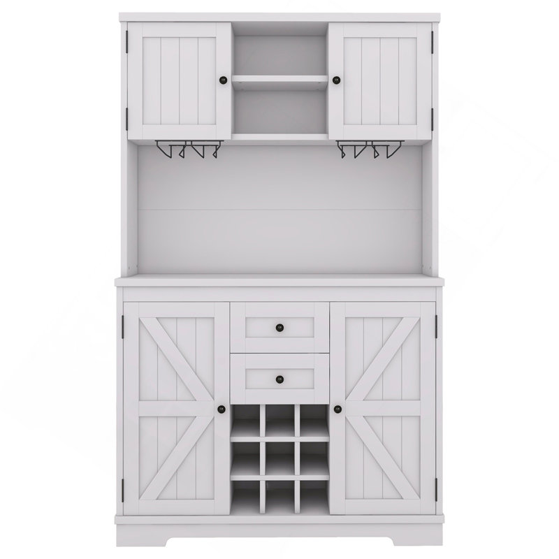 Armoire de cuisine avec rangement Coffee Bar, Blanc