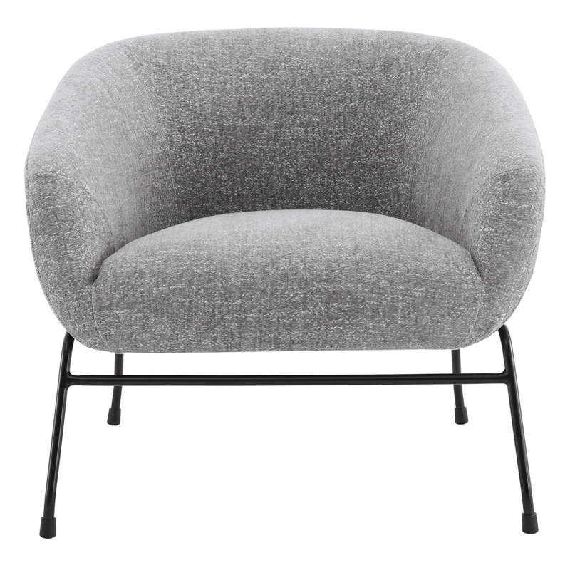 Fauteuil demi-tonneau Avram, Tweed gris magnolia