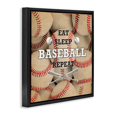 Cadre flottant Eat Sleep Baseball Repit, design par Kim Allen