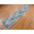 2'6x12'3" Blue Pure Silk and Textured Wool Zigzag with Graph Design Hand Knotted Runner Rug