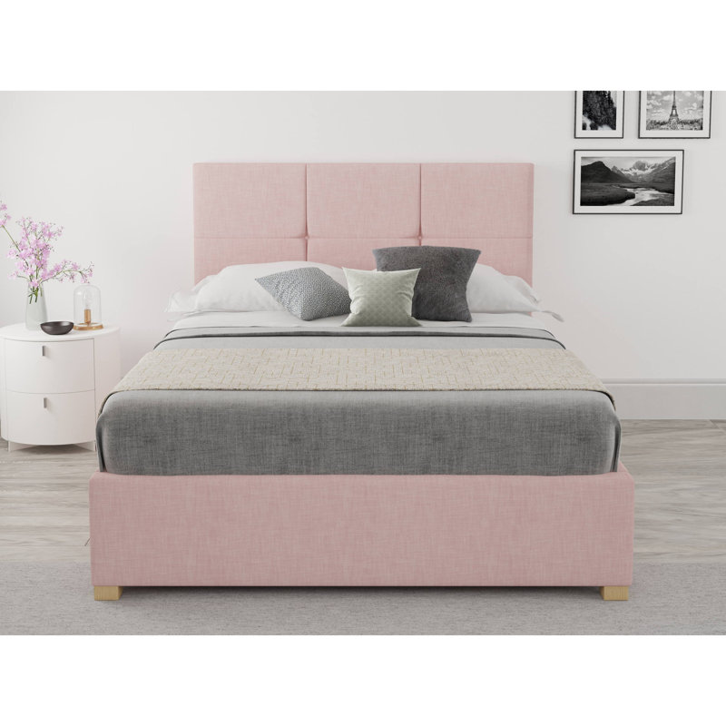 Moyers Upholstered Ottoman Storage Bed, Small Double (4'), Chrome