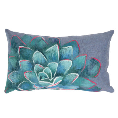 Floral Outdoor Reversible Throw Pillow
