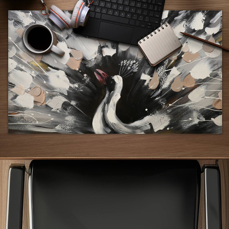 Spotted abstract peacock - 14.00"x24.25" Desk mat