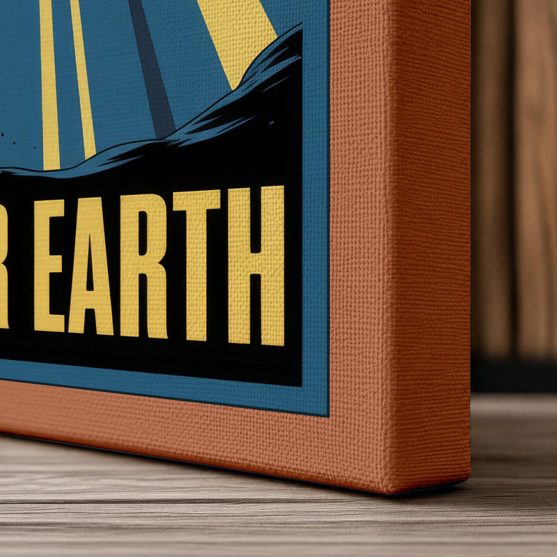 Ascent to Earth Retro - Wrapped Canvas, 18x12 - 45.7 x 30.5 cm, Terracotta Border