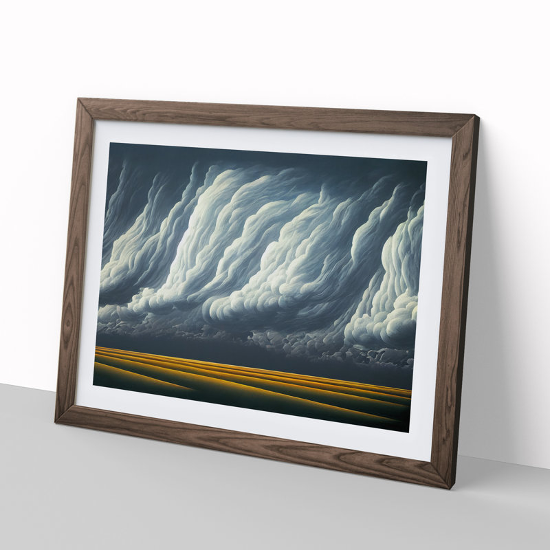 Thunderstorm Clouds Vol.1 1 Piece Single Picture Frame Wall Art, 25cm H x 34cm W x 2cm D, Walnut Framed